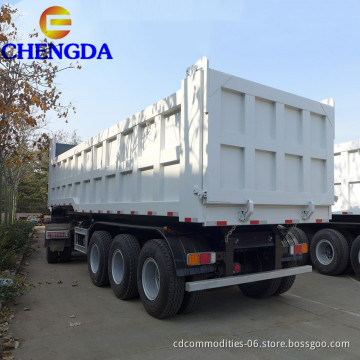 Heavy Duty Sinotruck Triaxles 4 Axle 60tons Stone Tipper Dump Semi Trailer